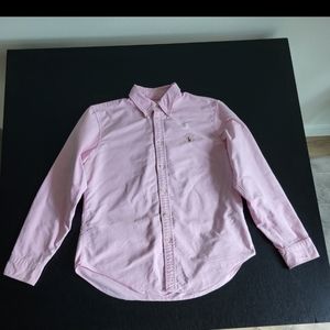 Ralph Lauren Long Sleeve Button Down Pink Shirt Size Large